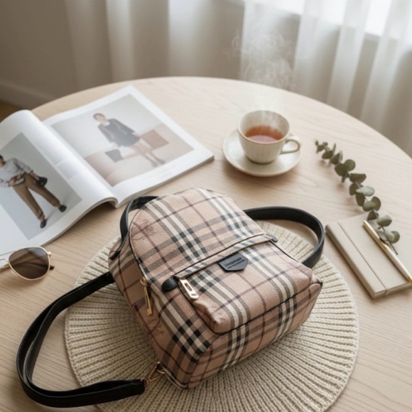 Tartan Print Mini Backpack - Picture 5 of 8